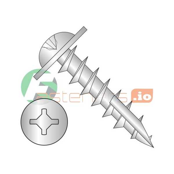 Newport Fasteners Wood Screw, #8, 1 in, Zinc Plated Steel Flange Round Head Phillips Drive, 4000 PK 991663 - main